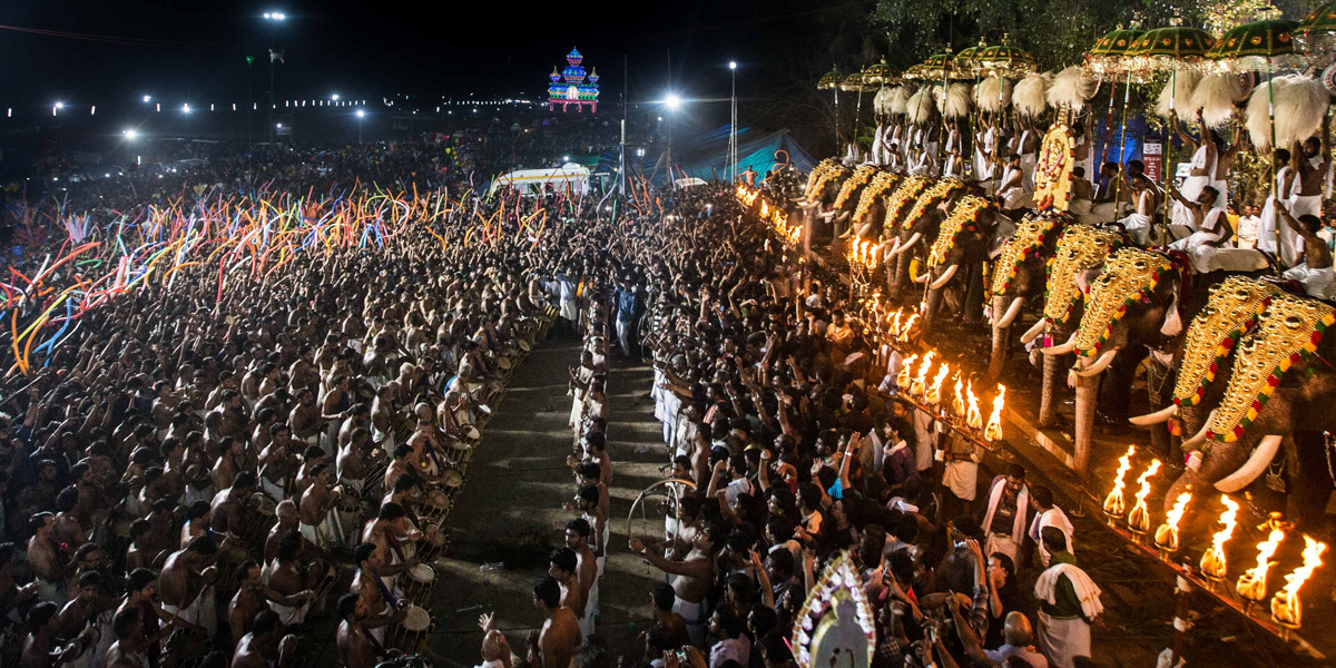Mandaram Kadavu river during Arattupuzha Pooram Thrissur