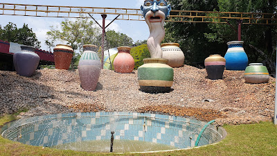 Families enjoying water rides and slides in Silver Storm Amusement park Kerala